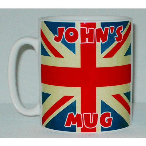 British Union Flag Mug PERSONALISED England United Kingdom Jack UK Vintage Gift
