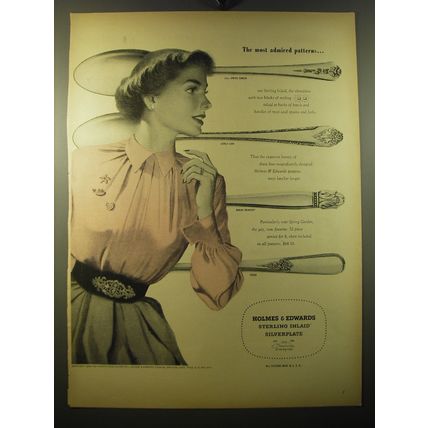 1950 Holmes & Edwards Silver Ad - Spring Garden, Lovely Lady, Danish Princess