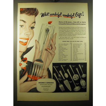 1950 Holmes & Edwards Silverplate Ad - What wonderful gifts