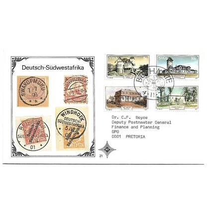 South West Africa.Historic Houses set of 4.First Day Cover.Dec20