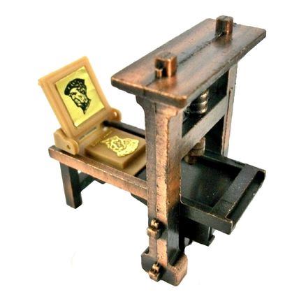 Old Time Printing Press Die Cast Metal Collectible Pencil Sharpener