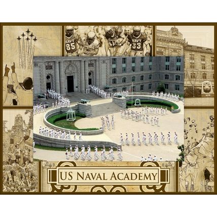 United States Naval Academy Engraved Wood Picture Frame (5 x 7)