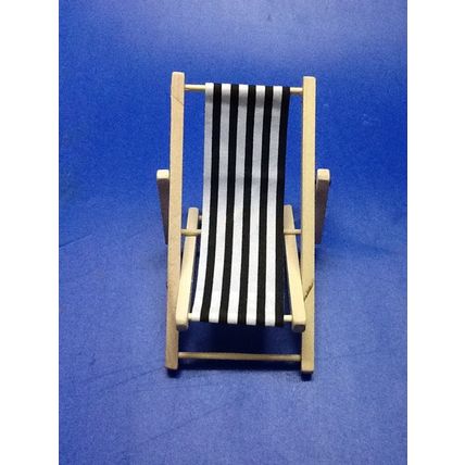 Black & White Striped Deck Chair miniature