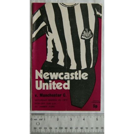 1972 programme Newcastle United v. Manchester City
