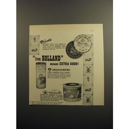 1952 Advertisement for Royal Verkade Biscuits; Droste Pastilles Chocolate