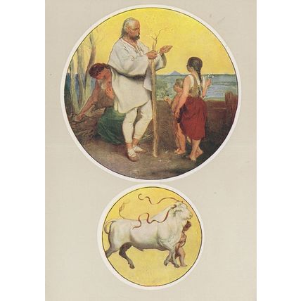 Josef Manes Children Planting A Tree & Ram Czech Painting Postcard