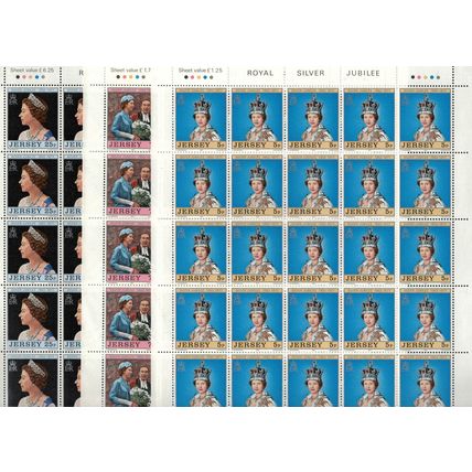 ZAYIX - Great Britain Jersey 168-170 MNH QE2 Silver Jubilee sheets 072422SL13
