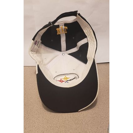 VINTAGE NFL STEELERS FOOTBALL TEAM BLK/WHT ADULT HAT CAP EMBROIDERED TWO TONED