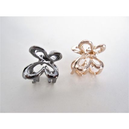 Tiny small dark silver or rose gold butterfly metal hair claw clip