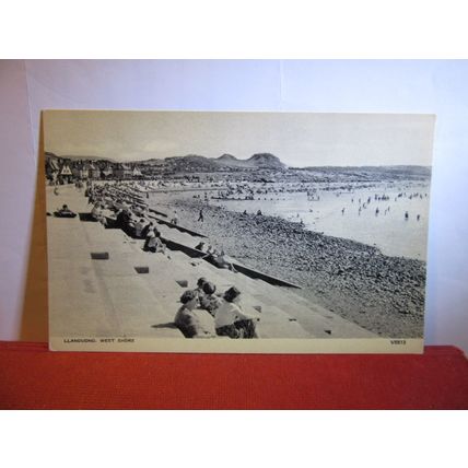 WEST SHORE, LLANDUDNO, WALES unused vintage postcard by Photochrom 1950s =