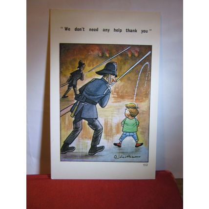 SAUCY SEASIDE POSTCARD unused .. SAPPHIRE card no 102 firemen comic humour vgc #