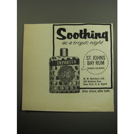 1957 St. Johns Bay Rum Advertisement - Soothing as a tropic night