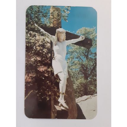 1961 Lucero's Crucifixion RPPC Postcard Jesus Color Card Riverside California CA