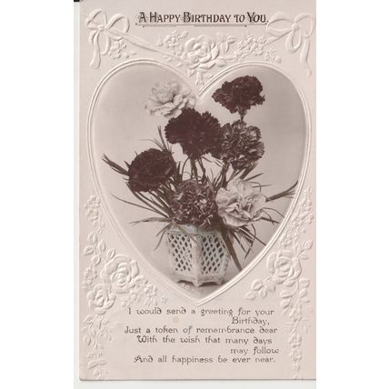 Antique GB Greetings Card 1914 - A Happy Birthday To You