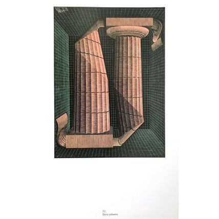 ESCHER print DORIC COLUMS Vintage Escher Poster optic wall art large architect