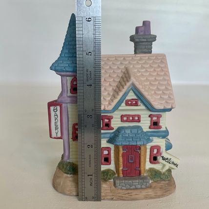 Easter Village Bunny House BAKERY Lightable Spring Decoration Bunny Figurine VTG