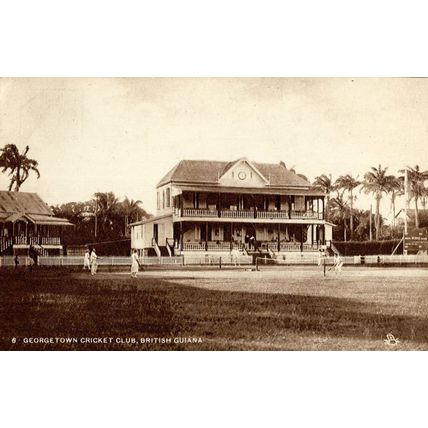 Tennis at George Town Cricket Club British Guiana Guyana Africa Postcard