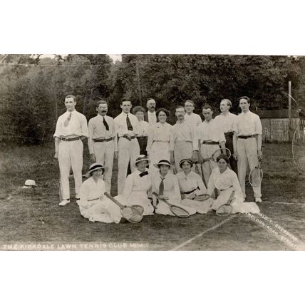 Kirkdale Lawn Tennis Club in 1914 WW1 Liverpool Real Photo Postcard