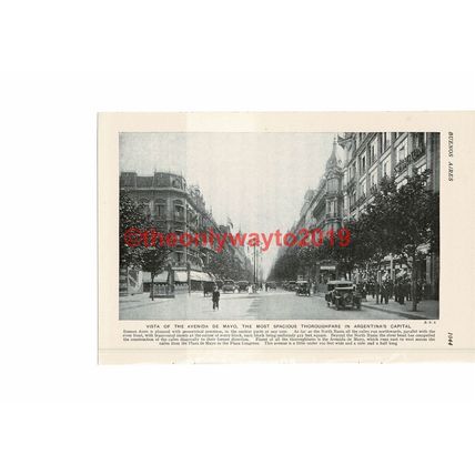 Avenida De Mayo, Buenos Aires, Argentina, Book Illustration, c1920