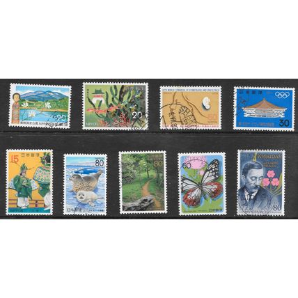 JAPAN STAMPS MIX ART CULTURE THEATRE VIEW BUILDING SPORT USED U-PICK 9p Ea,