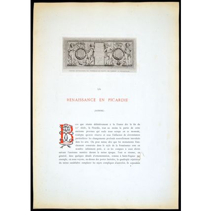 PARTIE ANTERIEURE DU TOMBEAU DE RAOUL DE LANNOY 1879 Jean Eugène Sadoux ETCHING