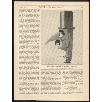 WOOD-CARVINGS OF M’BONGO M’BONGO 1934 J.L. Carstairs 10 PUNCH CARTOON PAGES