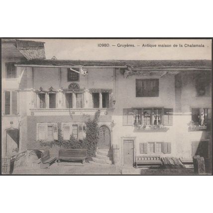 Antique Maison de la Chalamala, Gruyères, c.1920s - Phototypie Co CPA