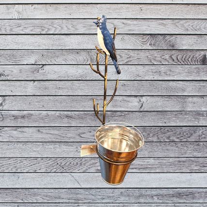 Blue Jay Bird Metal Wall Hanger - Plant - Accessories - Crafts
