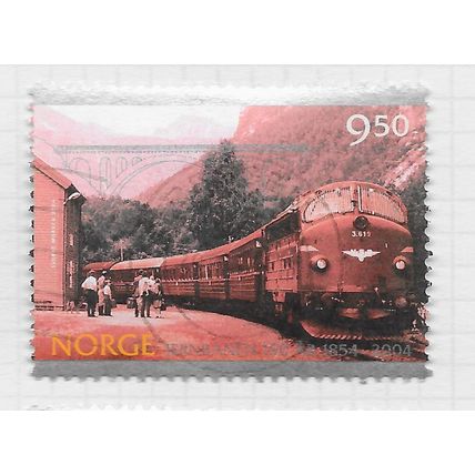 NORWAY 2004 RAILWAY DIESEL TRAIN LOCOMOTIVE NSB INSIGNIA 9.50Kr USED