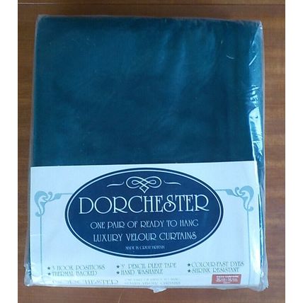 DORCHESTER READY TO HANG LUXURY VELOUR CURTAINS Pr 46" x 54" FOREST GREEN