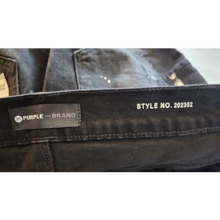 New purple brand men's Black Spash-INK personality fashion jeans, size 32