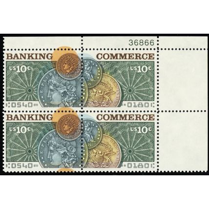 1578a, Mint NH 10¢ - Colors Shifted Way Up Error Plate Block - Stuart Katz