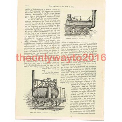 'Royal George' and 'Puffing Billy' Locomotives, Book Illustration (Print), c1887