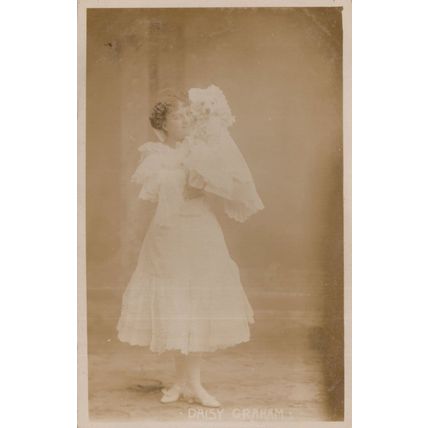 Daisy Graham Edwardian Dog Act Theatre Comedienne RPC Old Postcard