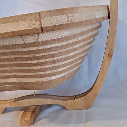 BONNIE & POP WOOD BOWL Wooden Collapsible Apple shaped Veggie Fruit Basket