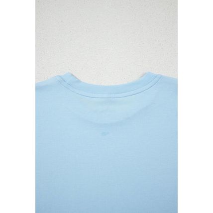 Light Blue Bright Casual Plain Crew Neck Tee