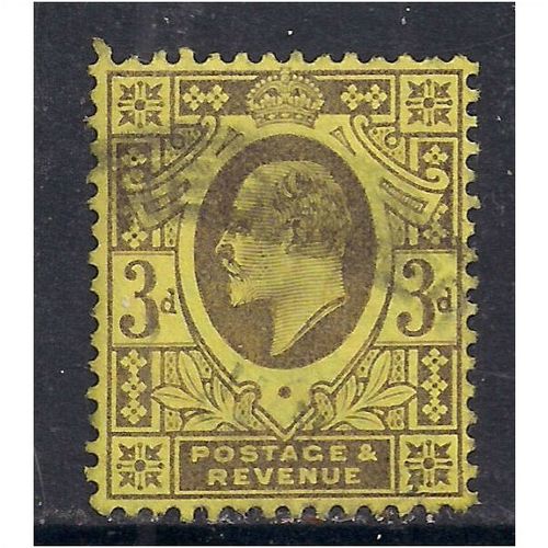 GB 1901 - 10 KEV11 3d Yellow/Purple Jubilee used (G907 )