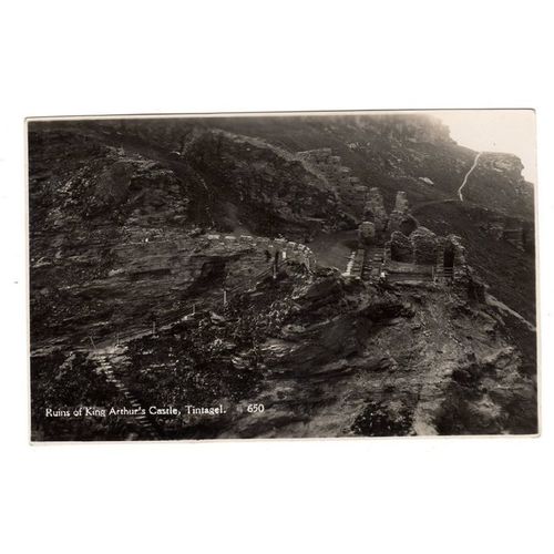 Cornwall - TINTAGEL - Ruins of King Arthur's Castle - RP - Maycock - p/u 1934