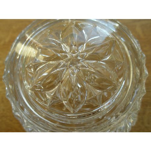 Lovely Vintage Clear Glass Trinket / Powder Pot