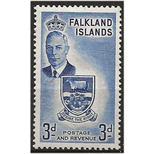 Falkland Islands 1952 SG176 3d Deep Ultramarine Mounted Mint ....