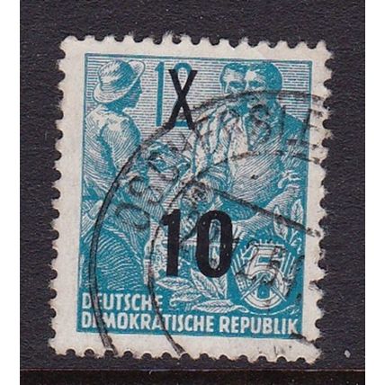 EAST GERMANY DDR 1954 SURCHARGE 10pf ON 12pf VALUE USED SG E191 #1