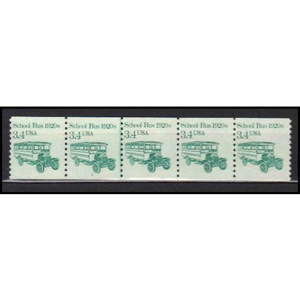 2123 3.4c School Bus Fine MNH Dry Gum PNC 2/3+2 X0044