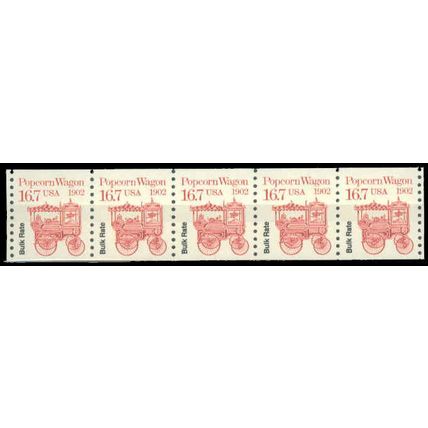 2261 16.7c Popcorn Wagon Very Fine MNH Dry Gum PNC 1/5 P0752