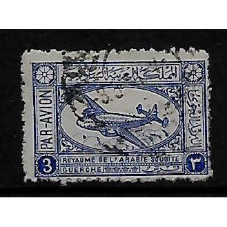 SAUDI ARABIA 1949 AIRLINER 3g BLUE SG358 FINE USED#