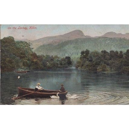 Rowing Boat On The Lochay Killin Scotland Antique Postcard