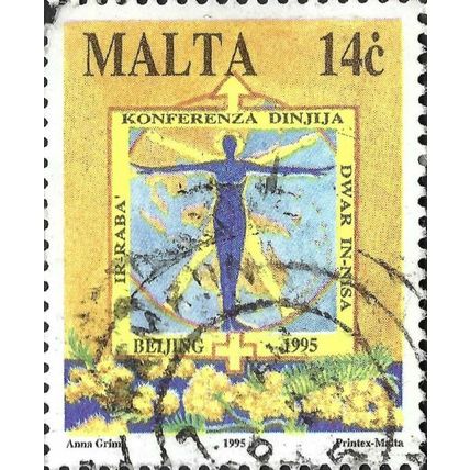 MALTA, World Women Conference, yellow 1995, 14c