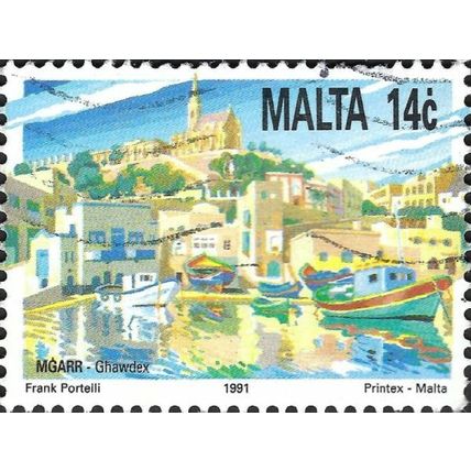 MALTA, Mgarr harbour, Gozo, blue 1991, 14c
