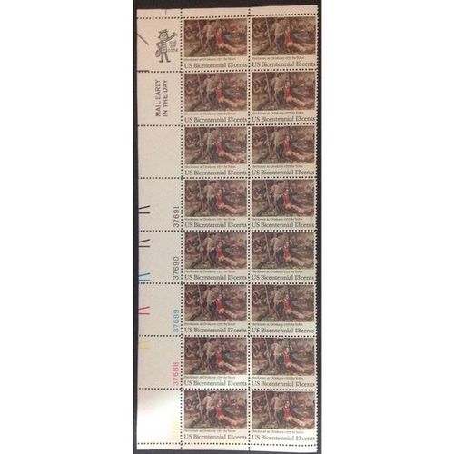 US Stamp #1722 mint:1977 13c Bicentennial Herkimer at Orskany MNH plate block 16