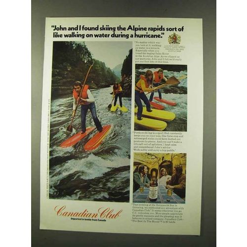 1973 Canadian Club Whisky Ad - Pontoon Skiing Alpine