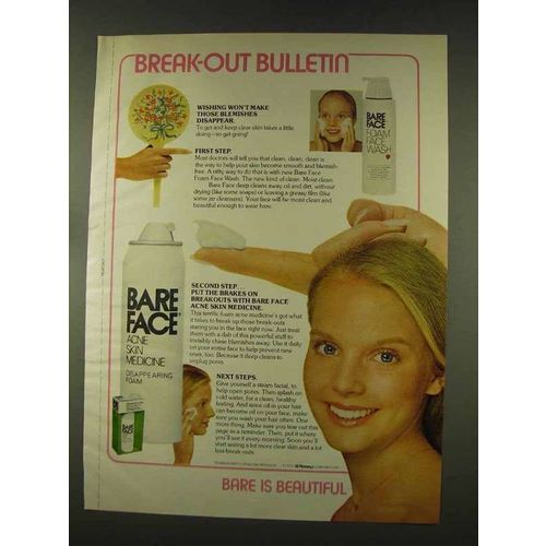1977 Bare Face Acne Skin Medicine Ad - Break-Out